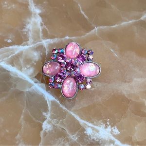Pink silver brooche